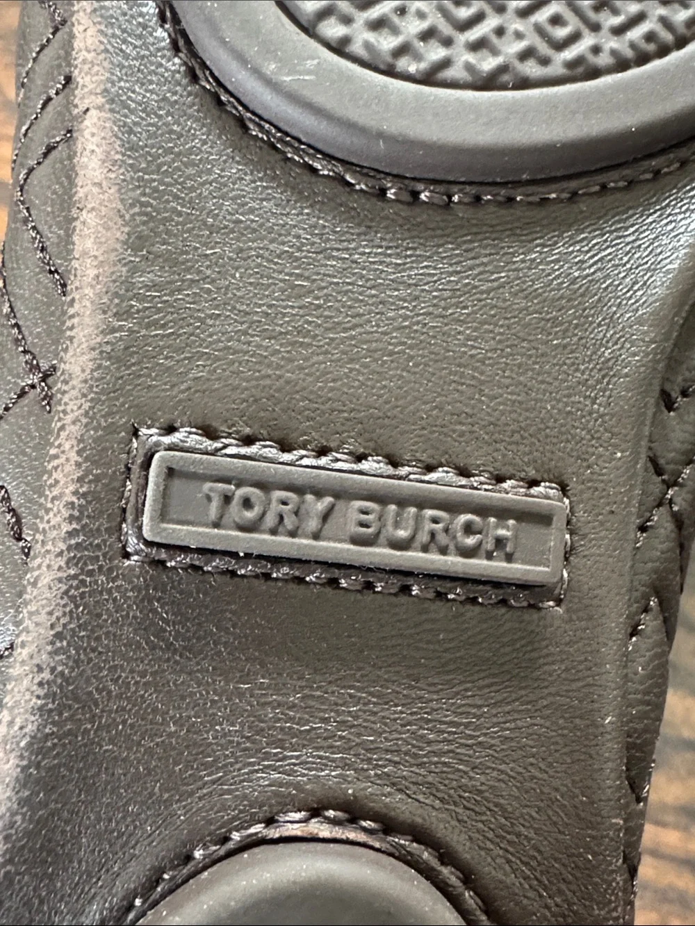 Tory Burch Quilted Dark Brown Leather Ballet Flats with Gold Logo